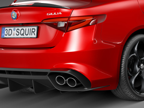 Alfa Romeo Giulia Quadrifoglio 2016 3D Модель