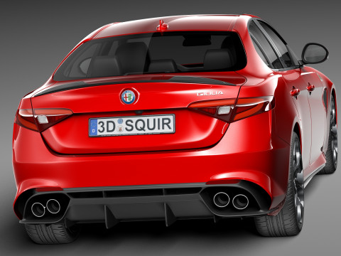 Alfa Romeo Giulia Quadrifoglio 2016 3D Модель