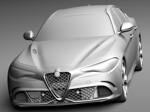 Alfa Romeo Giulia Quadrifoglio 2016 3D Модель