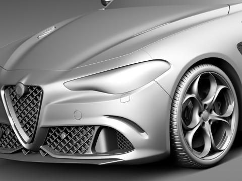 Alfa Romeo Giulia Quadrifoglio 2016 3D Модель