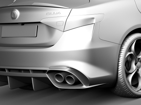 Alfa Romeo Giulia Quadrifoglio 2016 3D Модель