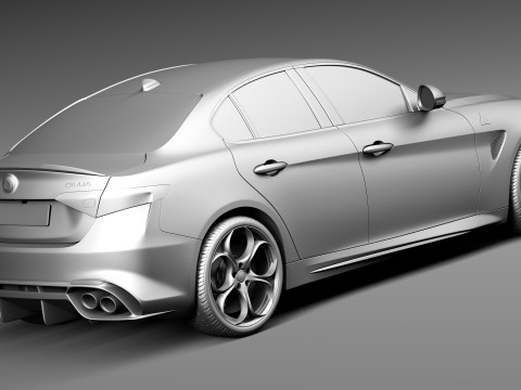 Alfa Romeo Giulia Quadrifoglio 2016 3D Модель