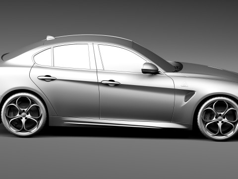 Alfa Romeo Giulia Quadrifoglio 2016 3D Модель
