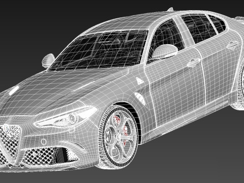 Alfa Romeo Giulia Quadrifoglio 2016 3D Модель