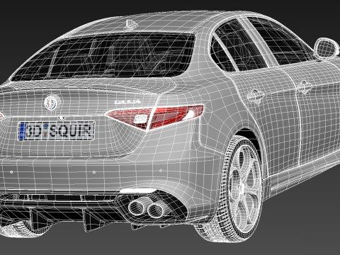 Alfa Romeo Giulia Quadrifoglio 2016 3D Модель