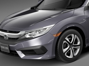Honda Civic Sedan LX 2016 Model 3D