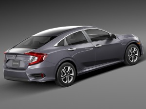 Honda Civic Sedan LX 2016 Model 3D