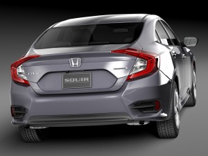 Honda Civic Sedan LX 2016 Model 3D