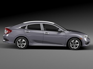 Honda Civic Sedan LX 2016 Model 3D