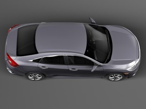 Honda Civic Sedan LX 2016 Model 3D