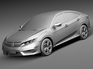 Honda Civic Sedan LX 2016 Model 3D