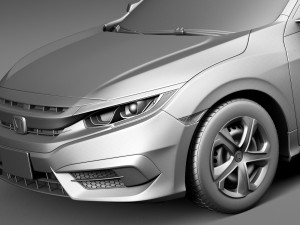 Honda Civic Sedan LX 2016 Model 3D