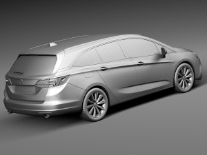 Opel Astra Sports Tourer 2016 3D-Modell