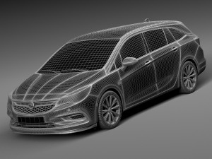 Opel Astra Sports Tourer 2016 3D-Modell