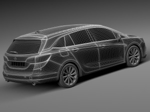 Opel Astra Sports Tourer 2016 3D-Modell
