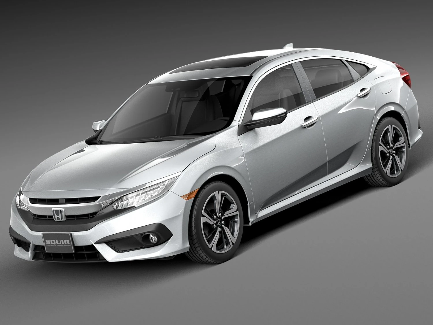 Honda Civic Sedan EX 2016 3D Model .c4d .max .obj .3ds .fbx .stl .blend 