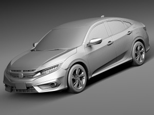 Honda Civic Sedan EX 2016 3D 模型