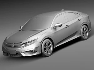 Honda Civic Sedan EX 2016 3D Model