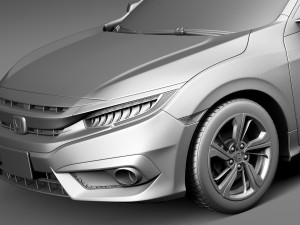 Honda Civic Sedan EX 2016 3D 模型
