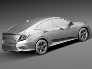 Honda Civic Sedan EX 2016 3D 模型
