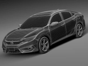 Honda Civic Sedan EX 2016 3D Model