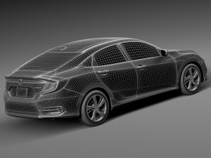 Honda Civic Sedan EX 2016 3D 模型