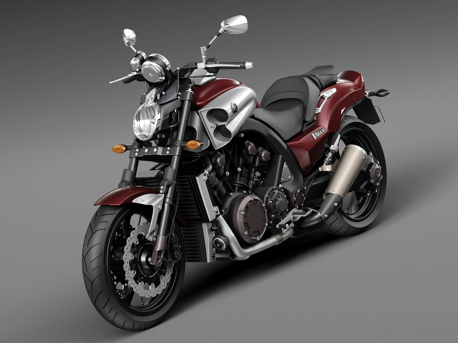 Yamaha VMAX 2015 3D Model .c4d .max .obj .3ds .fbx .stl .blend