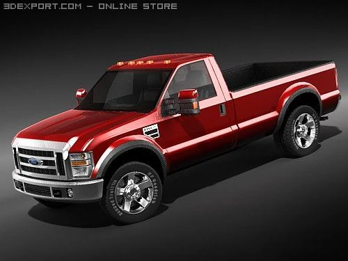 F-250 Regular Cab 2009 midpoly 3D Model .c4d .max .obj .3ds .fbx .stl .blend