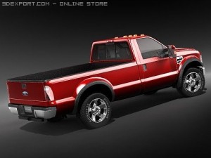 F-250 Regular Cab 2009 midpoly 3D Model