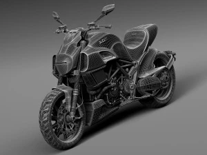Ducati Diavel Carbon 2015 3D Model