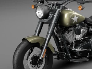 Harley Davidson Softail Slim S Army Design 2016 3D Model