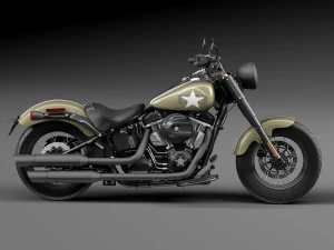 Harley Davidson Softail Slim S Army Design 2016 3D Model