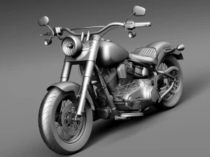 Harley Davidson Softail Slim S Army Design 2016 3D Model