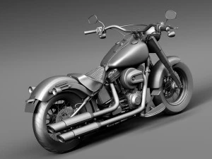 Harley Davidson Softail Slim S Army Design 2016 3D Model