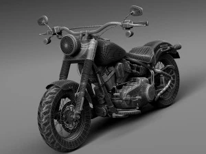 Harley Davidson Softail Slim S Army Design 2016 3D Model