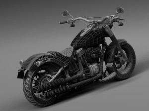 Harley Davidson Softail Slim S Army Design 2016 Modèle 3D
