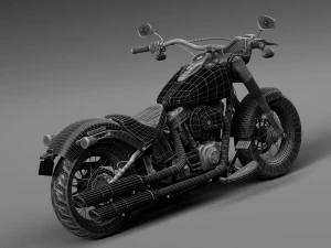 Harley Davidson Softail Slim S Army Design 2016 3D Model