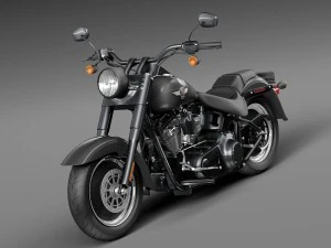 Harley Davidson Fatboy S Preto Mate 2016 Modelo 3D