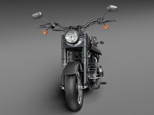 Harley Davidson Fatboy S Black Matt 2016 Modelo 3D