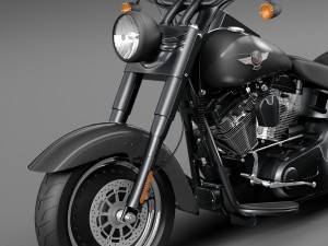 Harley Davidson Fatboy S Black Matt 2016 3D Model in Motor 3DExport