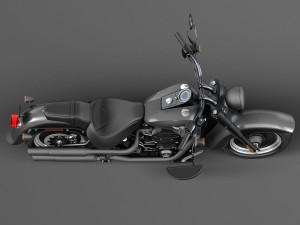 Harley Davidson Fatboy S Black Matt 2016 Modelo 3D