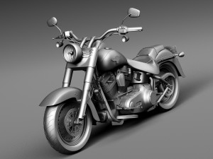 Harley Davidson Fatboy S Black Matt 2016 Modelo 3D