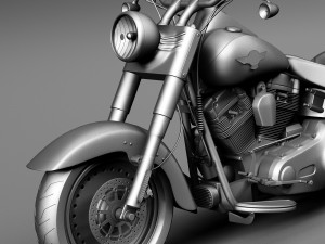 Harley Davidson Fatboy S Black Matt 2016 Modelo 3D