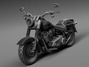 Harley Davidson Fatboy S Black Matt 2016 3D in 3DExport