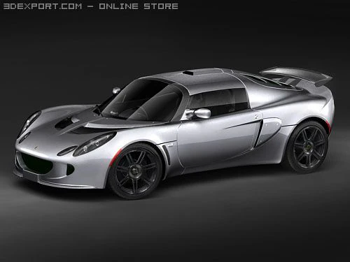 Lotus Exige USA 3D Model .c4d .max .obj .3ds .fbx .stl .blend 