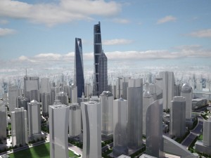 Shanghai Tower Downtown 3D Model