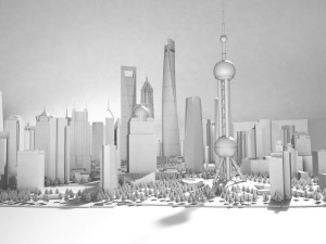Shanghai Tower Downtown 3D Model