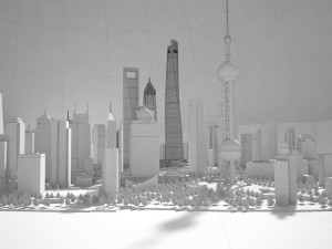Shanghai Tower Downtown 3D Model