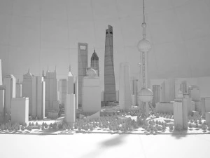 Shanghai Tower Downtown 3D Model