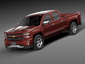 Chevrolet Silverado Z71 Double Cab 2015 3D Model